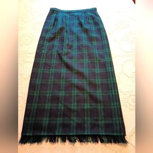 Wool plaid maxi skirt